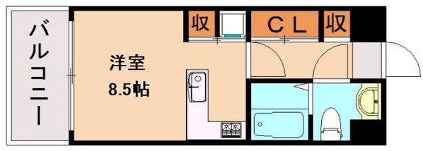 中洲川端駅 徒歩3分 7階の物件間取画像